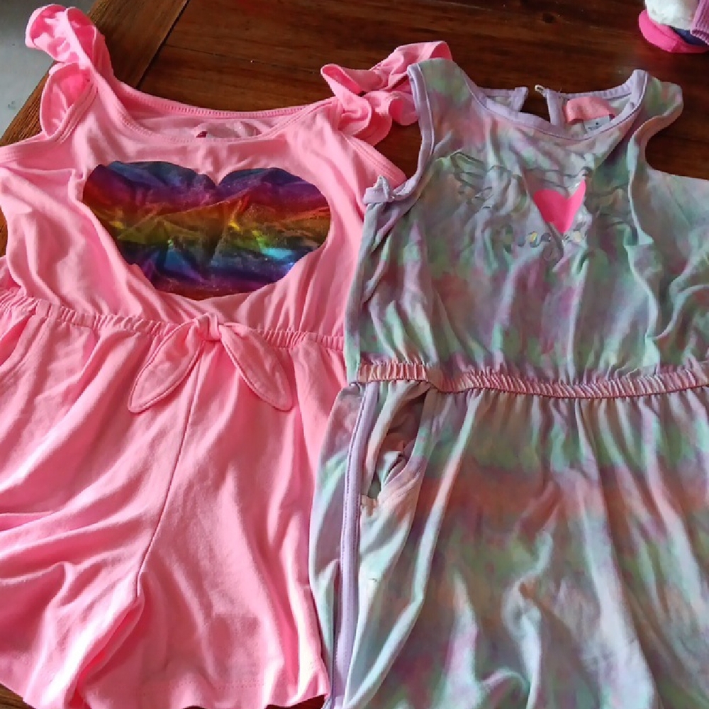 Freestyle Colorful Heart Print Girls' Rompers